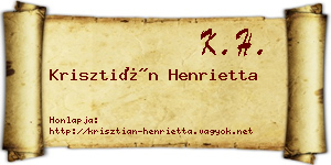 Krisztián Henrietta névjegykártya