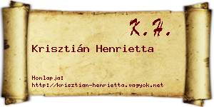 Krisztián Henrietta névjegykártya
