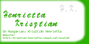 henrietta krisztian business card
